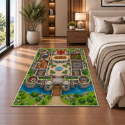 Castle Garden Plan Rug, Printed Area Carpet for Kids Bedroom and Cozy Living Room Decor - image 5
