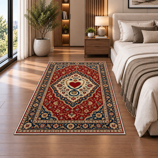 Persian Style Nurse Rug in a bedroom beside the bed
