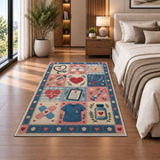 Nurse Patchwork Rug in a bedroom beside the bed