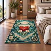 Nurse Cap Heart Rug in a bedroom beside the bed