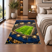 soccer stadium at night rug in a bedroom beside the bed