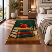 Teacher Apple Rug in a bedroom beside the bed