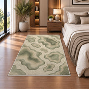 Organic Pebble Area Rug, Sage Green Abstract Stone Pattern Rug, Calm Modern Room Decor - Image 5