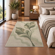Botanical Branch Area Rug, Sage Green Leaf Pattern Rug, Elegant Neutral Living Room Decor - Image 5