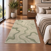 Abstract Wavy Line Area Rug, Sage Green Flowing Pattern Rug, Modern Organic Room Decor - Image 5