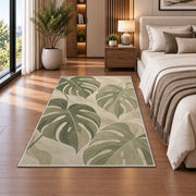 Monstera Leaf Area Rug, Sage Green Tropical Botanical Rug, Soft Neutral Room Decor - Image 5