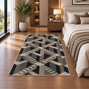 Impossible Staircase Area Rug, Gray Beige Geometric Illusion Rug, Modern Statement Decor - Image 5