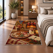 Milk and Cookies for Santa rug in a bedroom beside the bed