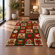 Advent Calendar Doors rug in a bedroom beside the bed