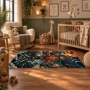 Basketball Trophy in the Clouds Rug displayed in a nursery room