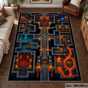 Arcade Dungeon Map Area Rug shown in room setting, view 6