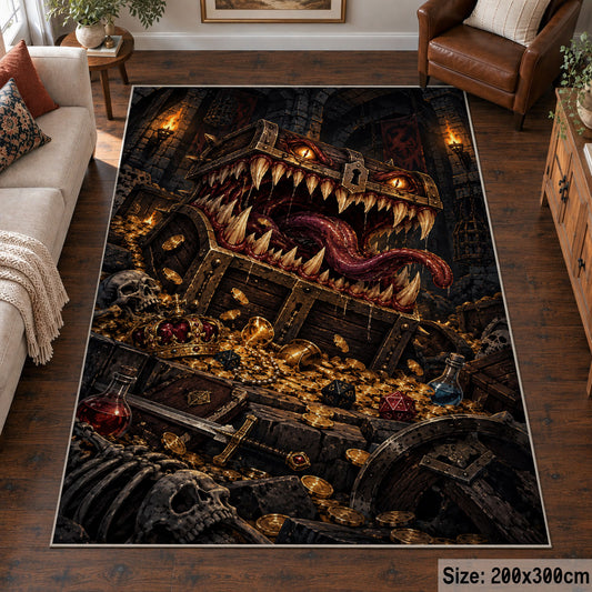 Golden Dragon Treasure Area Rug shown in room setting, view 6