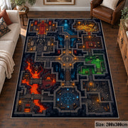 Colorful Dungeon Maze Area Rug shown in room setting, view 6