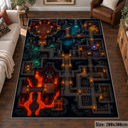 Glowing Dungeon Map Area Rug shown in room setting, view 6