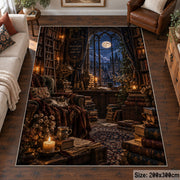 Moonlit Library Reading Nook Area Rug shown in room setting, view 6