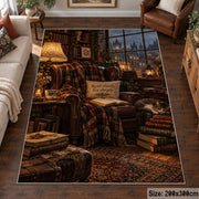 Rustic Library Desk Area Rug shown in room setting, view 6