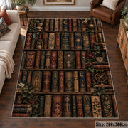 Antique Bookshelf Pattern Area Rug shown in room setting, view 6