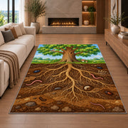 Woodland Tree Roots Rug, Forest Nature Area Carpet for Kids Room and Cozy Living Room Decor - image 6