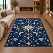 Navy Celestial Star Rug, Moon and Gold Star Area Carpet for Kids Bedroom and Dreamy Room Decor - image 6