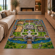 Green Town Street Map Rug, River and Roads Area Carpet for Kids Playroom and Bedroom Decor - image 6