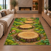 Woodland Tree Stump Path Rug, Green Forest Area Carpet for Kids Bedroom and Nature Room Decor - image 6