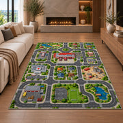 Detailed Neighborhood Road Rug, room view 6
