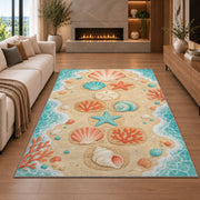 Pastel Peach Floral Mandala Rug, room view 6