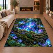 Glowing Blue Forest Stream Rug, room view 6