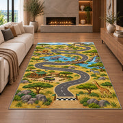Green Countryside Road Rug, room view 6