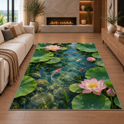 Pink Lotus Pond Rug, room view 6