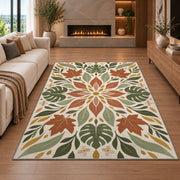 Terracotta Floral Leaves Rug, room view 6