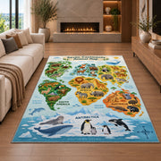 Animal World Map Rug, room view 6