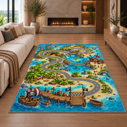 Water Park Map Rug, room view 6