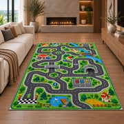 Green City Road Network Rug, Printed Area Carpet for Kids Bedroom and Cozy Living Room Decor - image 6