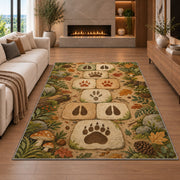 Woodland Paw Trail Rug, Printed Area Carpet for Kids Bedroom and Cozy Living Room Decor - image 6