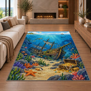 Underwater Shipwreck Rug, Printed Area Carpet for Kids Bedroom and Cozy Living Room Decor - image 6