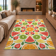 Bright Fruit Medallion Rug, Printed Area Carpet for Kids Bedroom and Cozy Living Room Decor - image 6