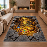 Golden Stone Vortex Rug, Printed Area Carpet for Kids Bedroom and Cozy Living Room Decor - image 6