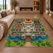 Castle Garden Plan Rug, Printed Area Carpet for Kids Bedroom and Cozy Living Room Decor - image 6