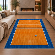 Volleyball Court Top View Rug in a living room with a fireplace