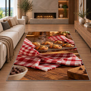 Fresh muffin tray rug in a living room with a fireplace
