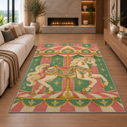 Carousel Horse Rug in a living room with a fireplace