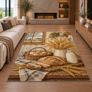 Farmhouse Kitchen Table rug in a living room with a fireplace