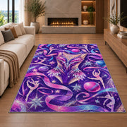 Sparkly Leotard Rug in a living room with a fireplace