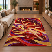 Rhythmic Gymnastics Ball Rug in a living room with a fireplace