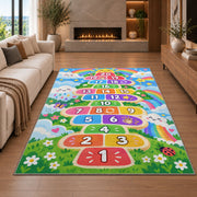 Rainbow garden hopscotch rug with numbers 1 to 20, room styling view 6.1