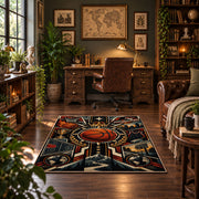 Mechanical Basketball Hoop Rug displayed in a home office