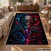 Neon Skull Fantasy Area Rug shown in room setting, view 7