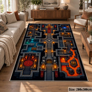 Arcade Dungeon Map Area Rug shown in room setting, view 7