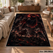 Crimson Dragon Fantasy Area Rug shown in room setting, view 7